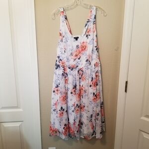 Torrid Floral Print Crinkled Chiffon Tank Dress  - Size 2